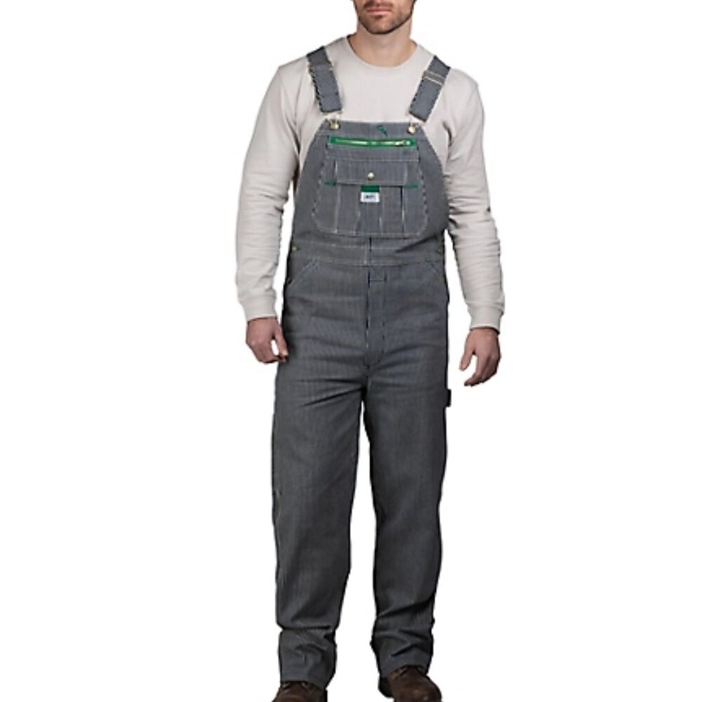Liberty Pinstriped Men's Overalls Blue & White